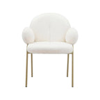 Chaise de salle à manger Off White Teddy et velours gris, lot de 2