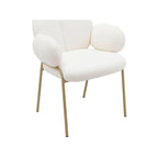 Chaise de salle à manger Off White Teddy et velours gris, lot de 2