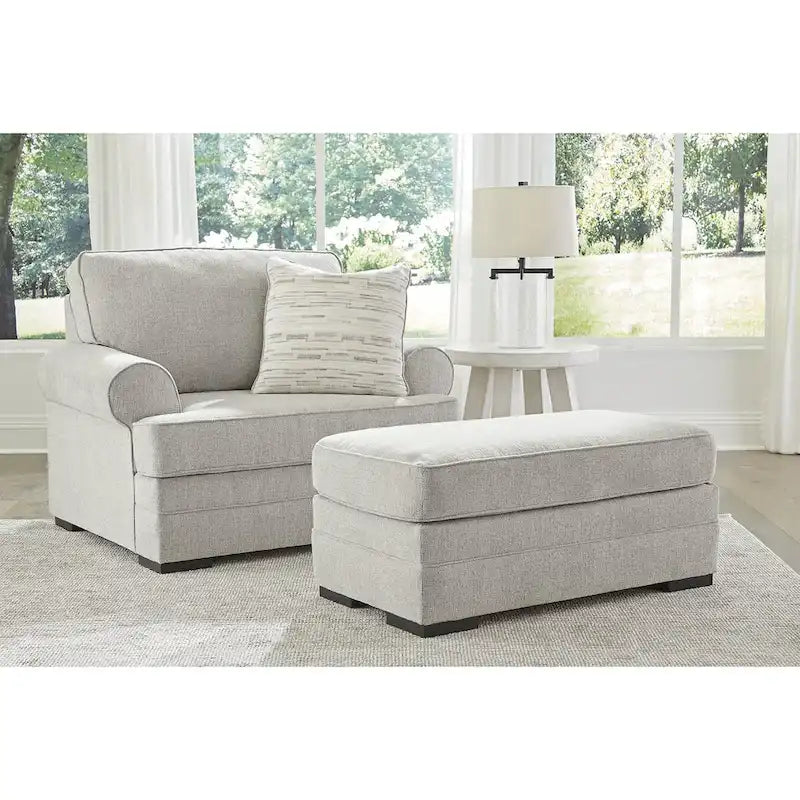 Ottoman d'appoint gris ombre, une place, 112 cm (L) × 61 cm (P) × 51 cm (H)