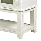 Desservant de ferme 60 po, 2 portes vitrées, blanc et gris vieillis